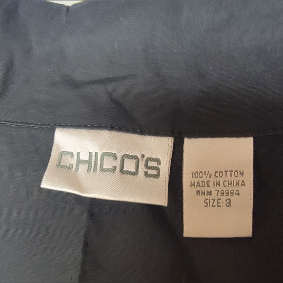 #66 Chico's Black Light Jacket with Zipper Closure Size 3 (16) - Picture 5 of 5